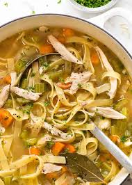 Add the onion, garlic, carrots, celery, thyme and bay leaf. Homemade Chicken Noodle Soup From Scratch Recipetin Eats