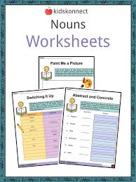 noun facts worksheets definition types for kids