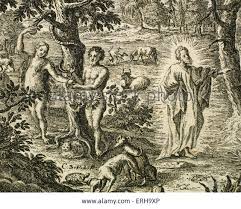 Stock Photo Old Testament Original Sin Adam And Eve Disobeying God Banishes From The Garden Of Eden Engraving Adam And Eve Original Sin Book Of Genesis