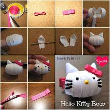 Hello Kitty Tokasi Yapmaya Ne Dersiniz Diy Ribbon Christmas Gifts For Girls Hello Kitty Bow
