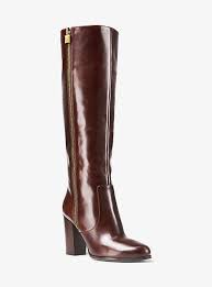 Michael Kors Black And Brown Riding Boots Margaret Leather Boot Michael Kors Boots Leather Shoes Woman Patent Leather Shoes