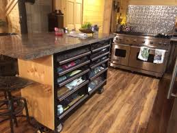 Lowes Toolbox Converted Into A Kitchen Island Complete With Seating For 4 Toolbox Houses Kitchen Island Design Rolling Kitchen Island Kitchen Island Furniture