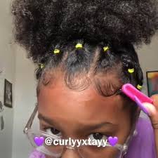 Rubberband Ponytai Video Girls Natural Hairstyles Natural Hair Bun Styles Natural Hair Styles Easy