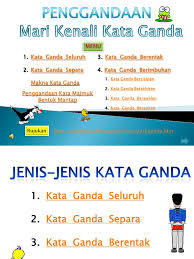 Perkataan yang digandakan mengikut rentak bunyi tertentu dalam kata dasar tersebut. 3 Kata Ganda Berentak