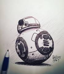 Starwars The Force Awakens Bb8 Drawing Click To Watch The Time Lapse Drawing By Gabe Salcido Drawings Force Awakens Art Disney Drawings