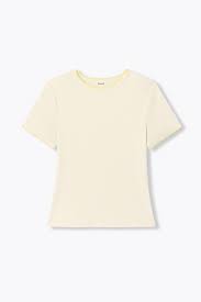T-shirt en jersey côtelé Femme - Blanc