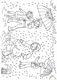 April showers coloring pages template. Kids Enjoying Spring Showers Coloring Pages Nature Seasons Coloring Pages Coloring Pages For Kids And Adults