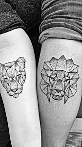 Parchen Tattoos Mit Geometrischem Design Lowe Und Lowin Geometric Tattoo Meaning Geometric Tattoo Couple Tattoos