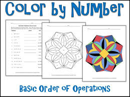 Basic Order Of Operations Color By Number Order Of Operations Color Worksheets Expressions Activities