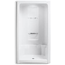 Kohler shower stalls & kits : Kohler K 1687 0 White Sonata 48 One Piece Shower Module With Integral High Dome Ceiling Less Grab Bar Kit Faucet Com