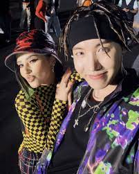 #jhope#hoseok#jung hoseok#chicken noodle soup#jhope x becky g. J Hope And Becky G Show Off Their New Friendship In Adorable Selfies From The Set Of Chicken Noodle Soup Allkpop