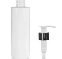 250ml White Glossy PCR/PET Plastic Bottle & 24mm Glossy Lotion Pump
