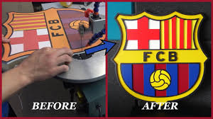 Download wallpapers barcelona fc, glitter logo, la liga, fcb, spanish football club, metal grid background, barcelona glitter logo, laliga football, soccer, fc barcelona. Fc Barcelona Logo How To Make Fc Barcelona Logo Emblem Best On Youtube Youtube