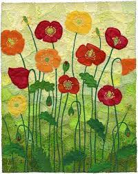 Icelandic Poppy Garden Landscape Quilts Flower Quilts Art Quilts