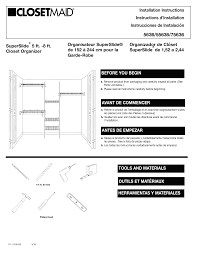 We chose melamine shelving, which has a tough plastic coating and doesn't need painting. Closetmaid 5 Ft 8 Ft Organizer Installation Guide Manualzz