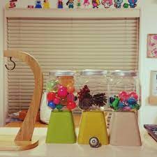 色々なものがかわいく整理できちゃいそう キャンディポット がちゃがちゃ 手作り ポット
