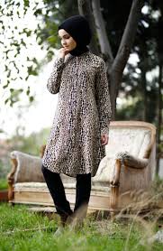 Leopar Desenli Viskon Tunik 6346 01 Vizon Tunik Leopar Siyah Renk