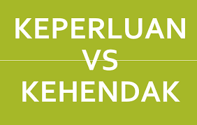 Dengan se esa kereta me!ah, te eis#en. Keperluan Vs Kehendak