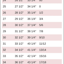 jean size chart