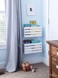 It makes a simple but striking feature wall while still providing good storage. Diy Storage For Kids Rooms