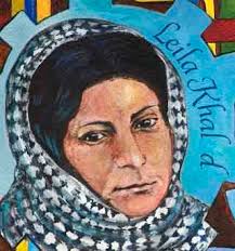 Leila Khaled in mural by Susan Greene - Leila_Khaled_SG