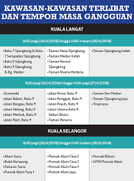 Loji rawatan air bukit tampoi masih belum beroperasi akibat pencemaran bau. Ini Merupakan Kawasan Yang Akan Terjejas Dengan Gangguan Bekalan Air Bermula Hari Esok