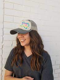 Texas Born And Raised Trucker Hat Yellow Pink Purple Turquoise Raggy Patch Womens Hat Womens Baseball Womens Hats Baseball Texas Hat Womens Baseball Cap