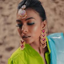 Mehndi Function Maang Tikka For Mehndi Kundan Maang Tikka And Earrings Set  With Mehndi Green Drops