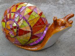 Glass Mosaic On Ceramic Snail Mosaic Animals Escargot Creations Mosaique
