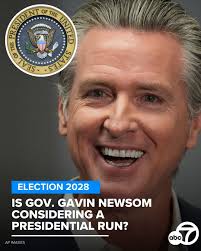 Governor Gavin Newsom, a leading Democratic critic of President Donald  Trump, says he will consider running for the White House in 2028 after the  midterm elections next year. Story below.