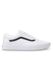A random doodle drawn by founder paul van doren, and originally referred to as the jazz stripe. today, the famous vans sidestripe has become the unmistakable—and instantly recognizable—hallmark of the. Vans Old Skool Comfycush White Leather Pretty Rad Store