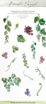 Romantic Vineyard Watercolor Landscape Clipart Grapes Etsy Vineyard Wedding Invitations Watercolor Invitations Wedding Invitation Templates