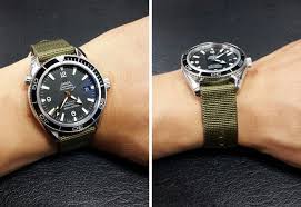 Omega Planet Ocean Army Two Piece Nato Strap Olive Green Vintage Watches Omega Planet Ocean Wrist Watch