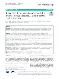 pdf retroclavicular vs infraclavicular block for brachial