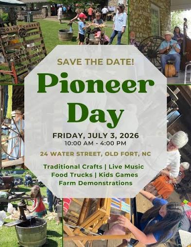 📅 Mark your calendars! The Mountain Gateway Museum is having its first Pioneer Day since Hurricane Helene. Pioneer Day will be a little different this year. It will be on Friday, July