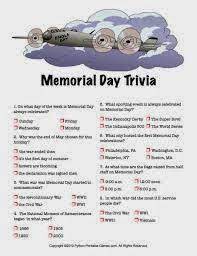 Jul 27, 2021 · these trivia questions and answers printable gk quiz is packed with fresh ideas and sources. Memorial Day Activities Memorial Day Activities Memorial Day Trivia