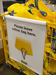 Ikea Mobile Shopping Bag Drop Fixtures Close Up Ikea Yellow Ikea Yellow Bag