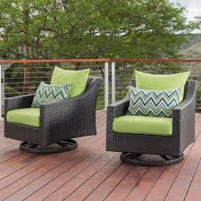 Three Posts Northridge 2 Piece Swivel Patio Chair With Sunbrella Cushions Wayfair In 2020 Patio Chairs Wood Patio Chairs Wicker Patio Chairs