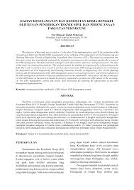 Contoh laporan pkl (sama untuk prakerin atau magang). Pdf Kajian Keselamatan Dan Kesehatan Kerja Bengkel Di Jurusan Pendidikan Teknik Sipil Dan Perencanaan Ft Uny