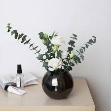 Garden artificial rose fake flower bonsai potted plant party props artificial christmas flower arrangement, red amaryllis, holly display, gold pot. 1 Stainless Steel Vase My Home Stop Shop