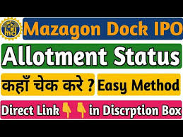 The allotment status of indigo paints' initial public offering (ipo) will be finalised on thursday, january 28. Mazagon Dock Ipo Allotment Status How To Check Mazagon Dock Ipo Allotment Status Mazagon Dock Youtube