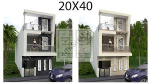 20×45 (100 gaj) duplex floor plan. 20x40 House Plan With 3d Front Design Nikshail Youtube