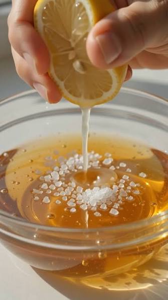 Adicione mel e sal marinho ao limão. #dicas #receitas