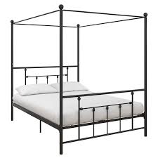 Dark and daring, this impressive, queen size canopy bed is finished in matte black with. Dhp Manila Metal Canopy Bed In Queen Size Frame In Black 4483039