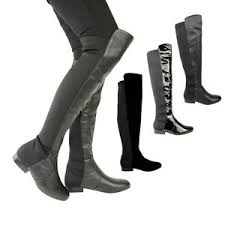Bottes mollets larges automne 2014 vivelesrondes vivelesrondes. Botte Cuissarde Chelsea Femme Plat Jambe Extensible Mollet Large Ebay