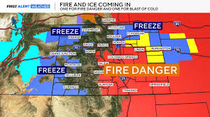 Hard freeze on the way in Colorado along with cold and some snow, but first: fire danger