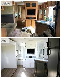 I was most intimidated to start this giant chunk of the renovation. Delightful Rv Renovation Before After Rvliving