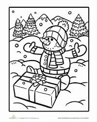 Snowman To Color Worksheet Education Com Snowman Coloring Pages Holiday Worksheets Kindergarten Coloring Pages