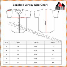 baseball jersey size chart size chart baseball jerseys chart