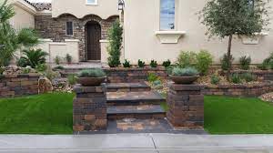 Front Yard Landscape Designed And Installed By Land View Landscape Henderson Nv Mike Lawrenc Landscape Design Front Yard Landscaping Design Front Landscaping